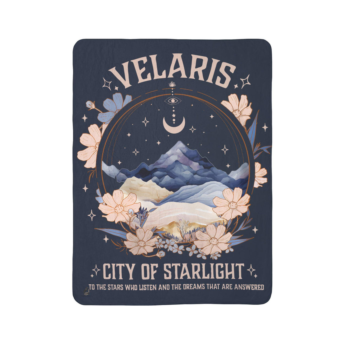 Velaris Midnight Sherpa Blanket | Cosy ACOTAR Throw
