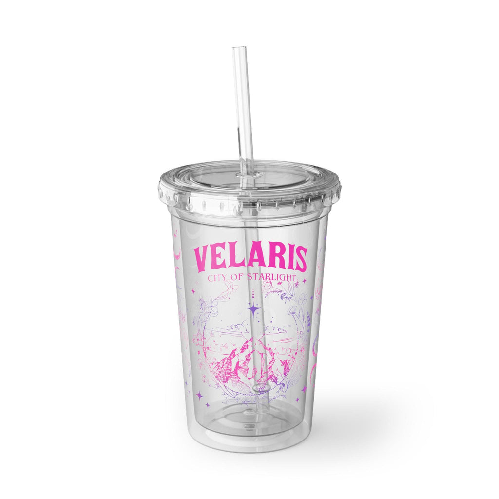Velaris ACOTAR Double Walled Travel Cup With Straw, Everyday Use