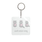 Reading Raccoons Acrylic Keychain | Bookish Reader Accessory