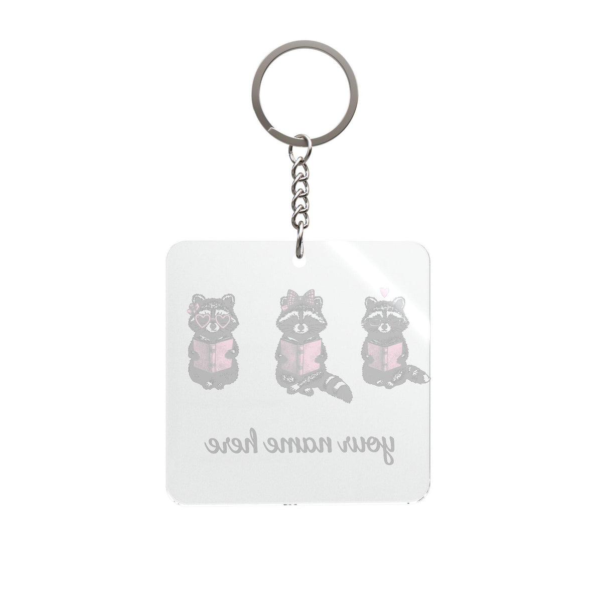 Reading Raccoons Acrylic Keychain | Bookish Reader Accessory
