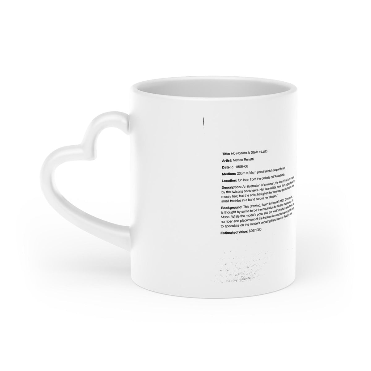 The Invisible Life Of Addie LaRue | Heart Handle Charcoal Sketch Mug