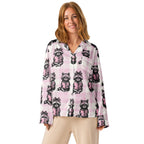 Reading Raccoons | Women’s Satin Long Sleeve Pyjama Top
