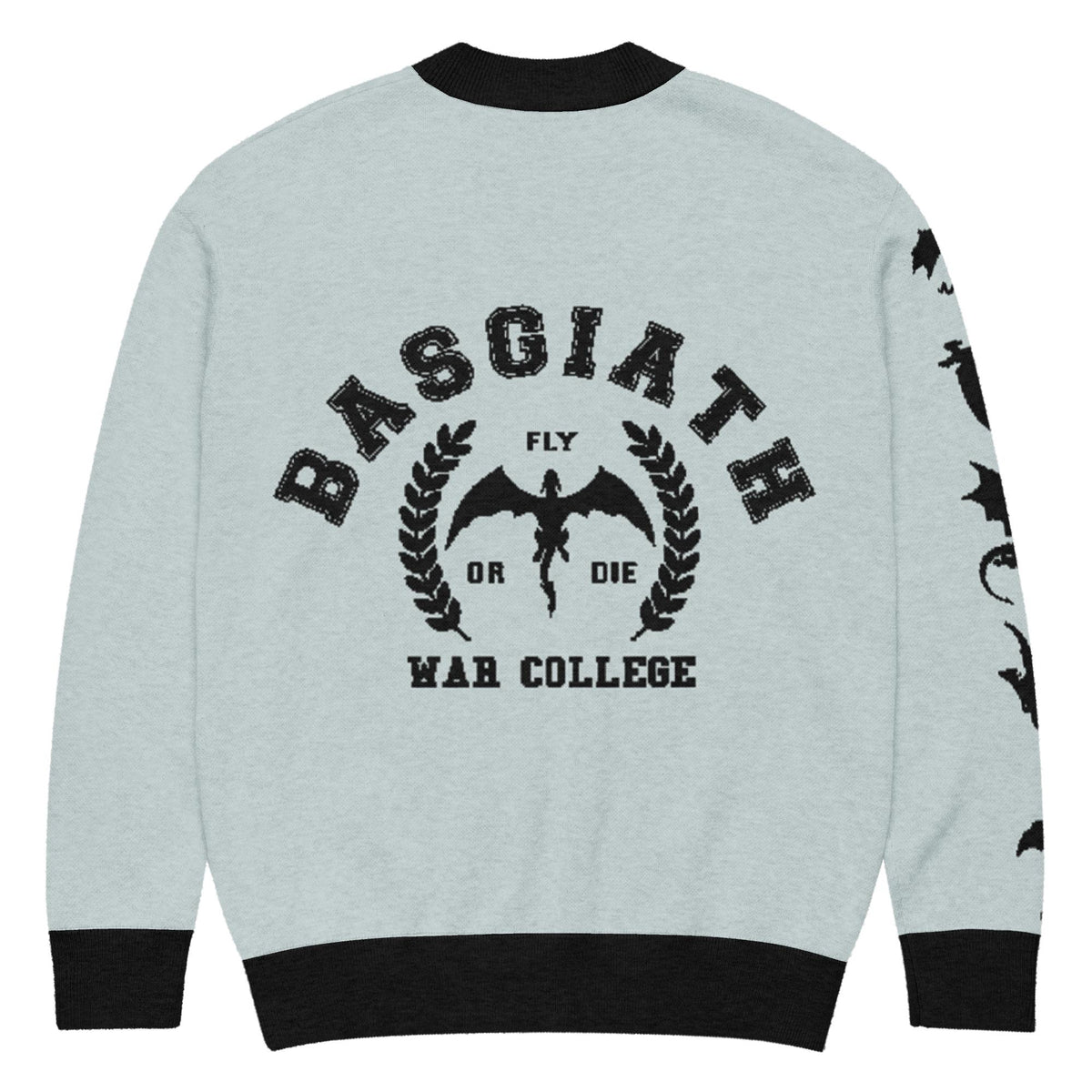 Personalised Basgiath War College Custom Knitted Cardigan, Powder, Fourth Wing