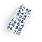 Blue Books Pattern Wrapping Paper, Recyclable Gift Wrap