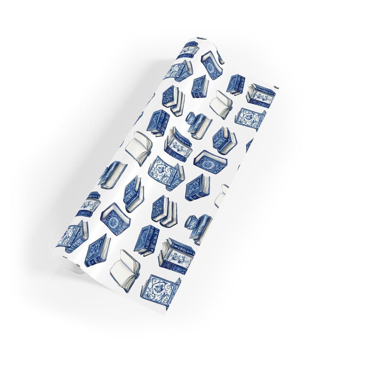 Blue Books Pattern Wrapping Paper, Recyclable Gift Wrap
