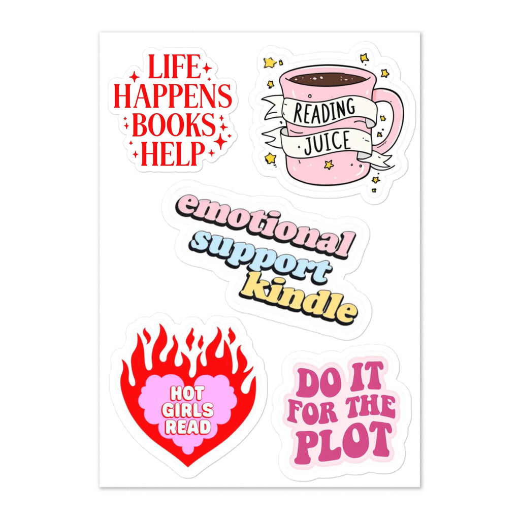 Bookish Sticker Sheet | Kindle, Do It For The Plot, Hot Girls Read