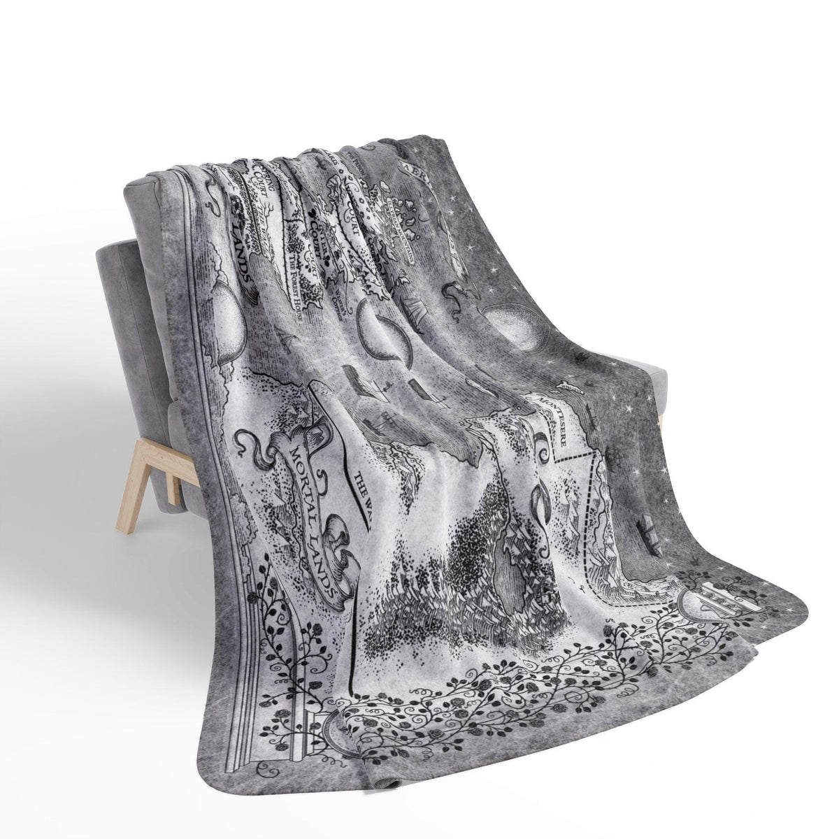 Prythian Map, ACOTAR Cozy Sherpa Blanket | Bookish Throw