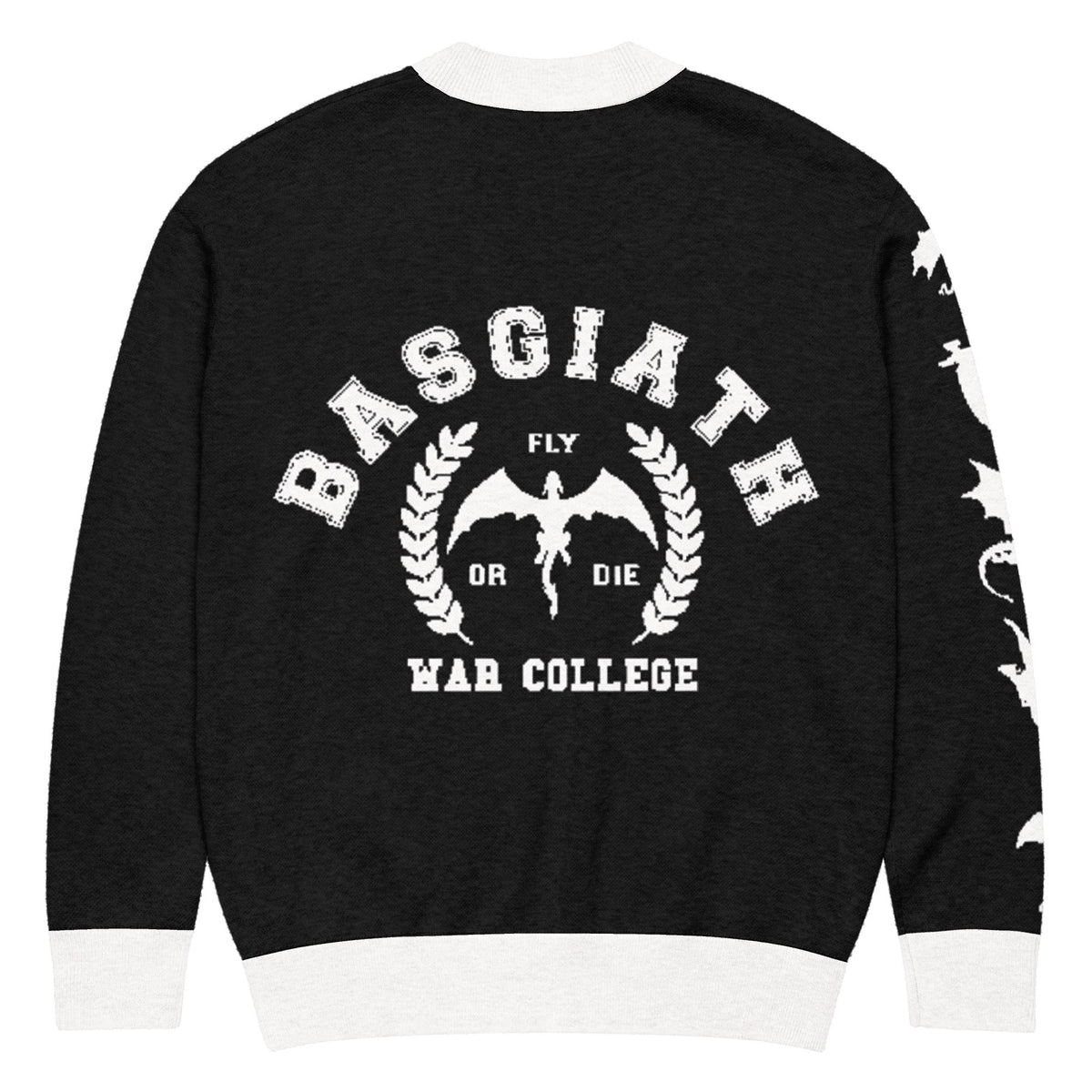 Personalised Basgiath War College Custom Knitted Cardigan, Ink, Fourth Wing