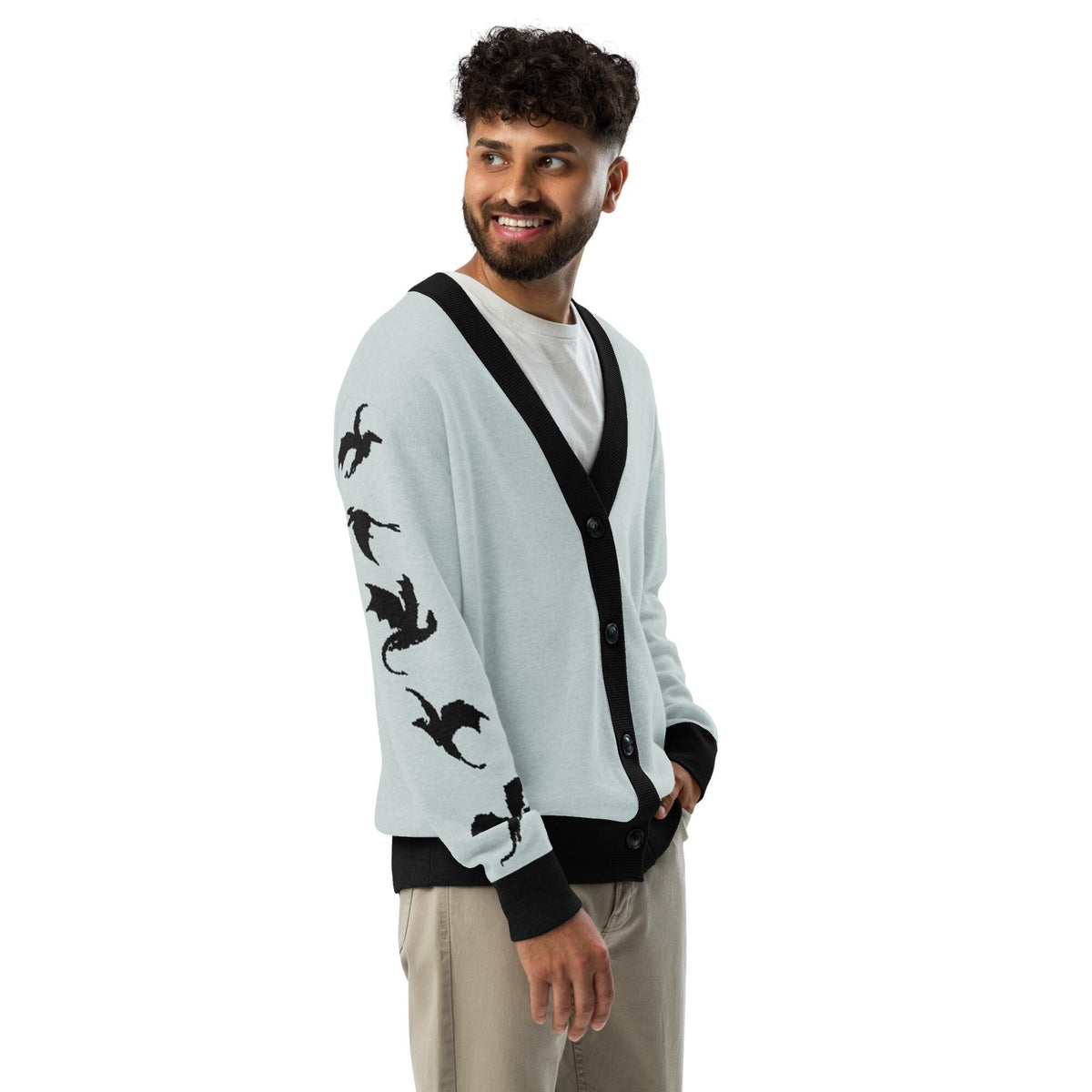 Personalised Basgiath War College Custom Knitted Cardigan, Powder, Fourth Wing