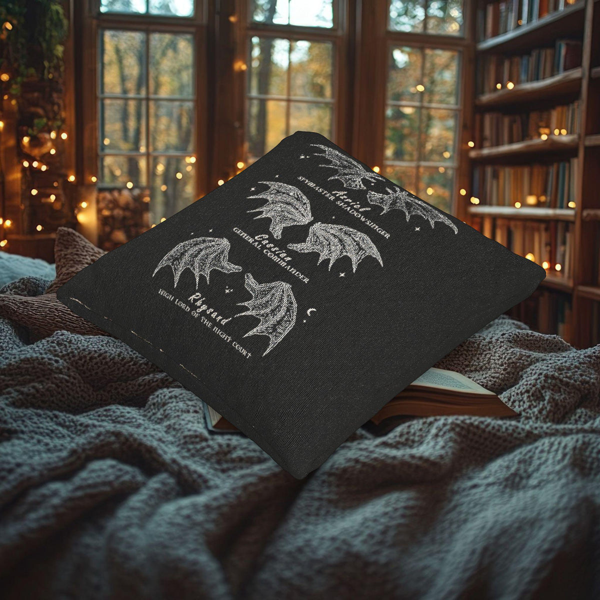 Bat Boys Woven Cushion ACOTAR Home Decor Bookish Gift