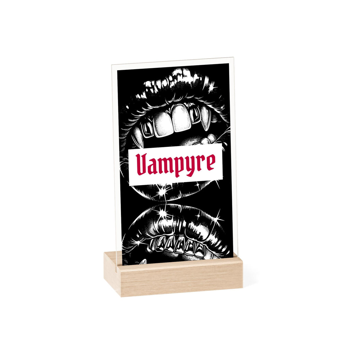 Vampyre Acrylic Bookshelf Sign | Shelf & Book Nook Decor