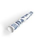 Blue Books Pattern Wrapping Paper, Recyclable Gift Wrap
