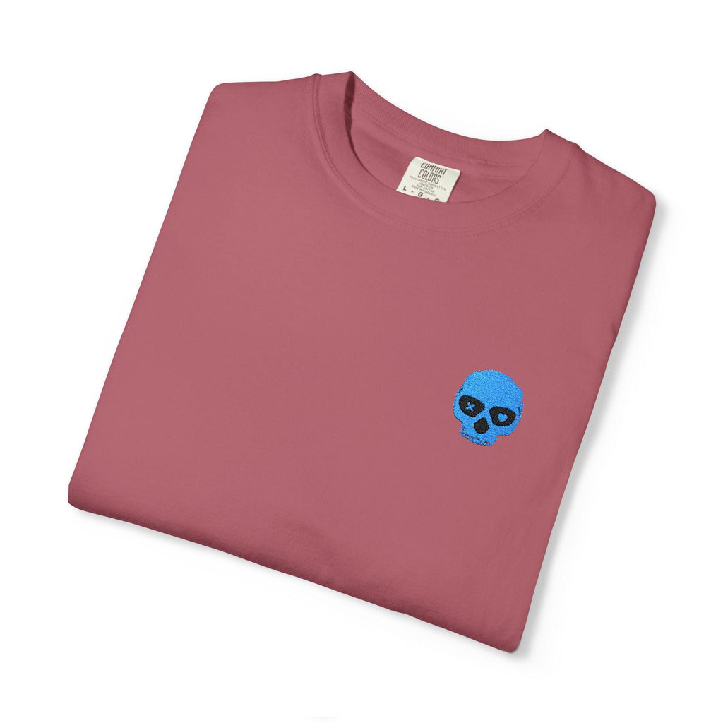 Lights Out Embroidered Tee *White Stitch | Dark Romance Skull T-Shirt