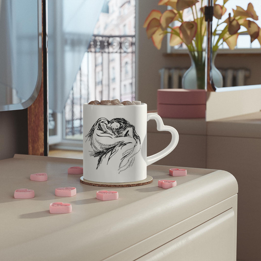 The Invisible Life Of Addie LaRue | Heart Handle Charcoal Sketch Mug