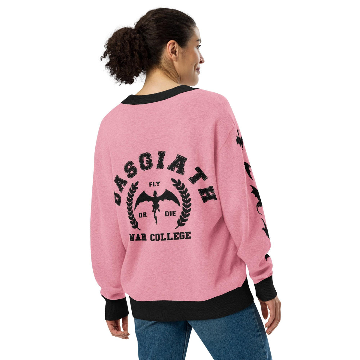 Personalised Basgiath War College Custom Knitted Cardigan, Floss, Fourth Wing