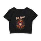Fireheart Crop Tee | Fantasy Reader Shirt | Vintage Floral Flame Design