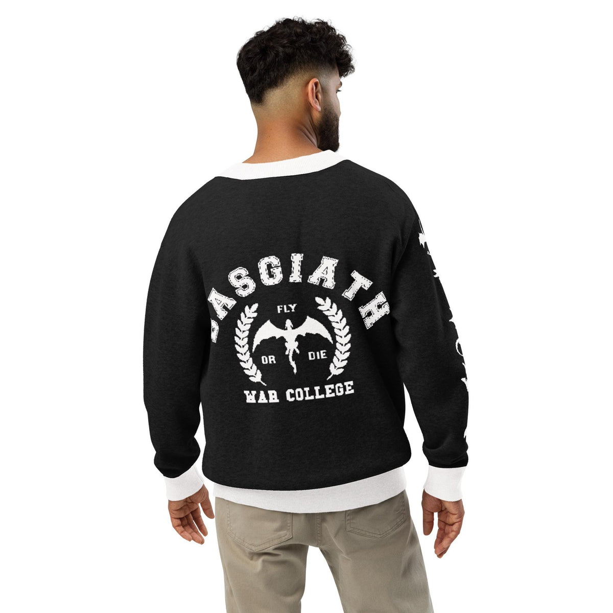 Personalised Basgiath War College Custom Knitted Cardigan, Ink, Fourth Wing