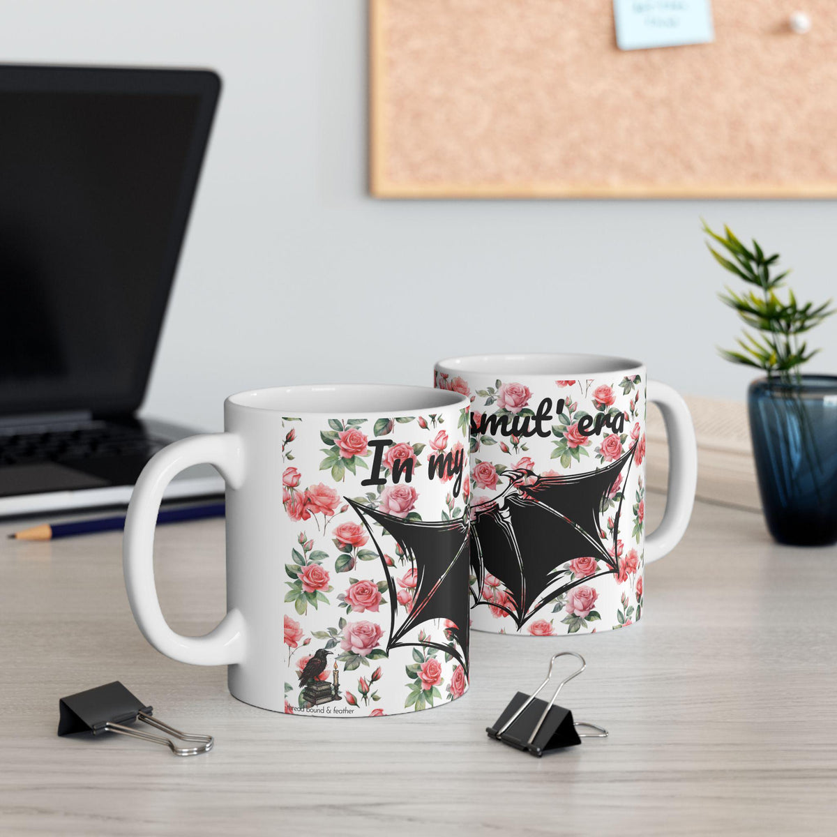 In My Fairy Smut Era Ceramic Mug Roses Bat Wings