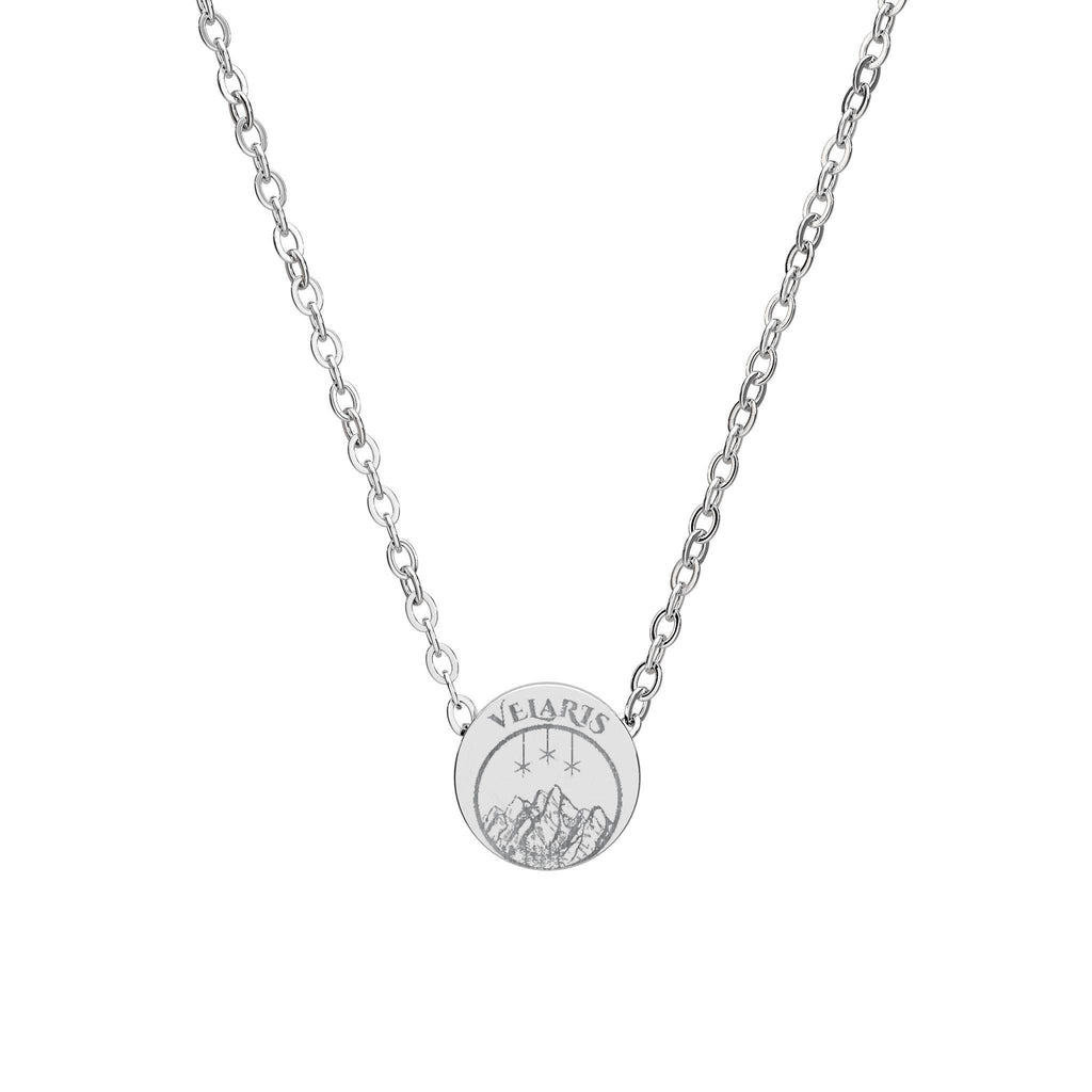 Engraved Velaris Emblem Mini Circle Necklace ACOTAR