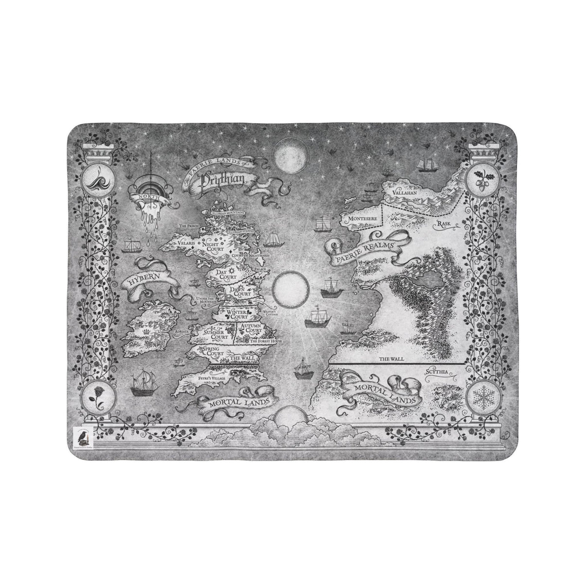 Prythian Map, ACOTAR Cozy Sherpa Blanket | Bookish Throw