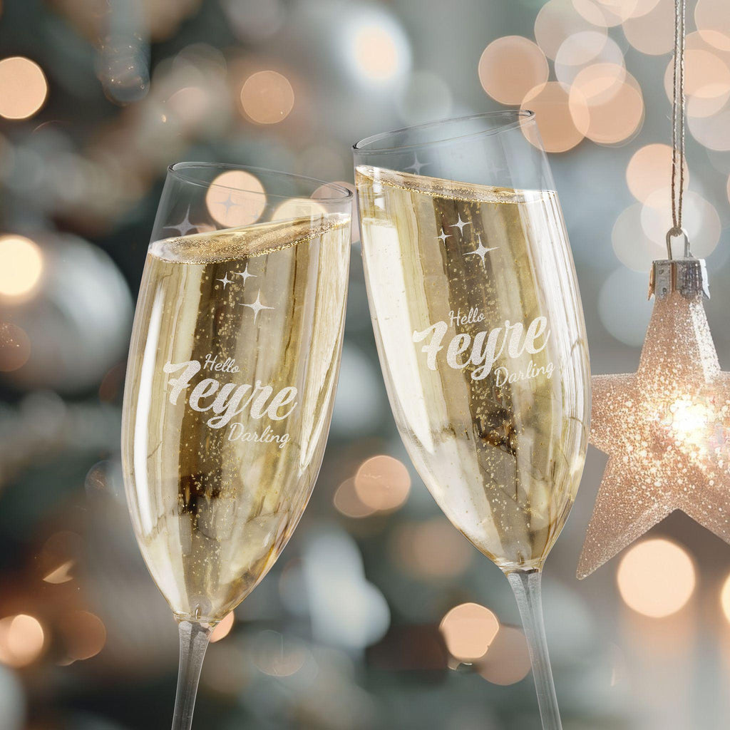 Personalised ACOTAR Engraved Champagne Flute, Elegant Drinkware