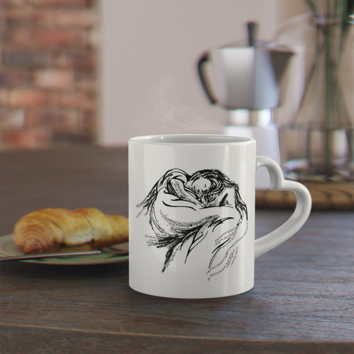 The Invisible Life Of Addie LaRue | Heart Handle Charcoal Sketch Mug