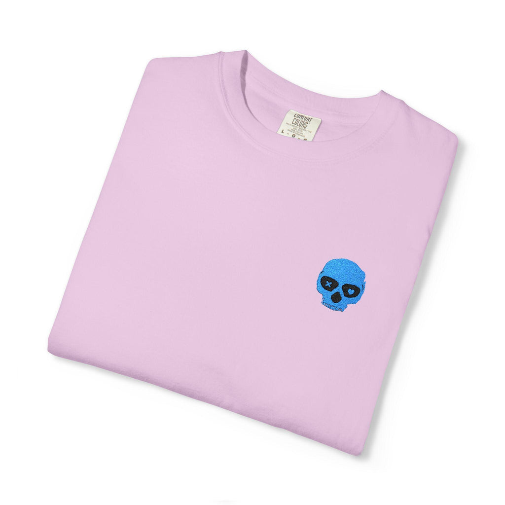 Lights Out Embroidered Tee *Black Stitch | Dark Romance Skull Shirt