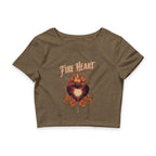 Fireheart Crop Tee | Fantasy Reader Shirt | Vintage Floral Flame Design