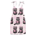 Reading Raccoons Tie-strap Midi Sleep Dress