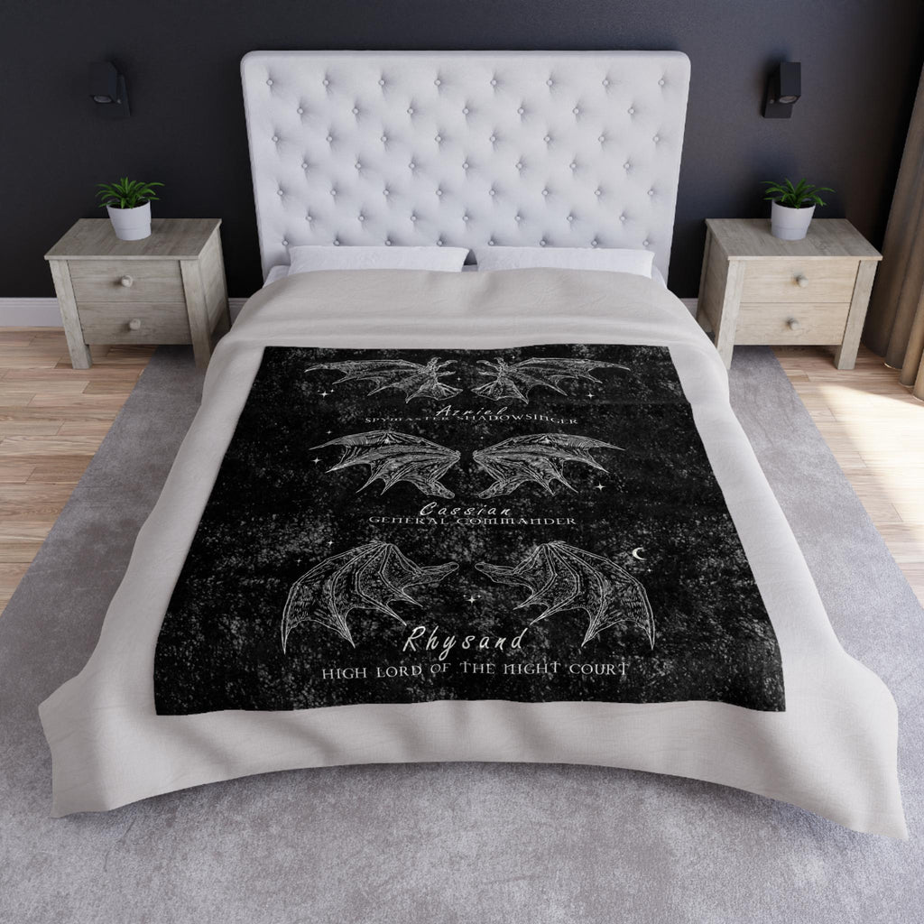 Bat Boys ACOTAR Crushed Velvet Blanket