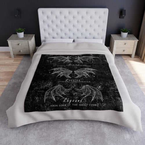 Bat Boys ACOTAR Crushed Velvet Blanket
