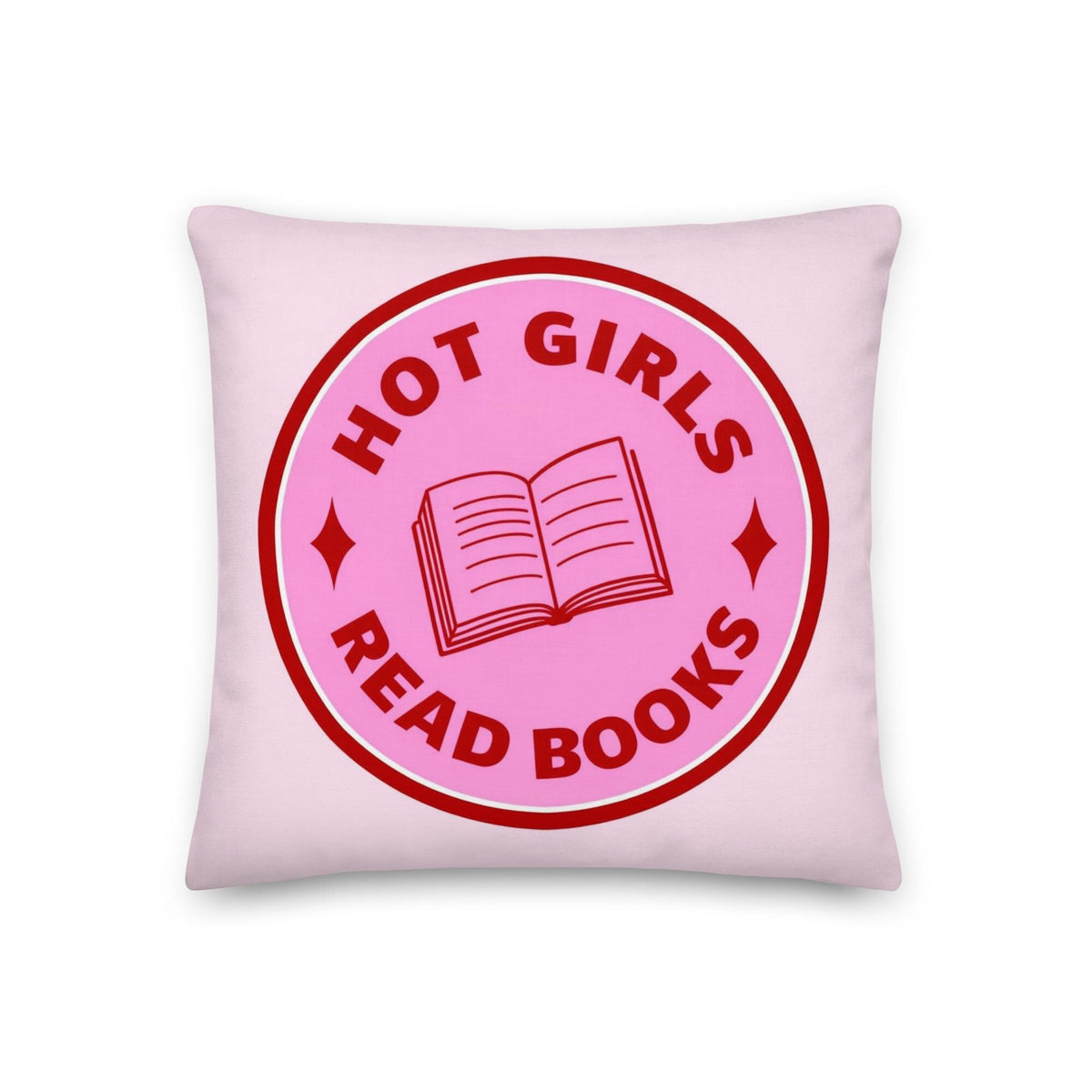 Hot Girls Read Books Pillow, Pink Graphic Cushion