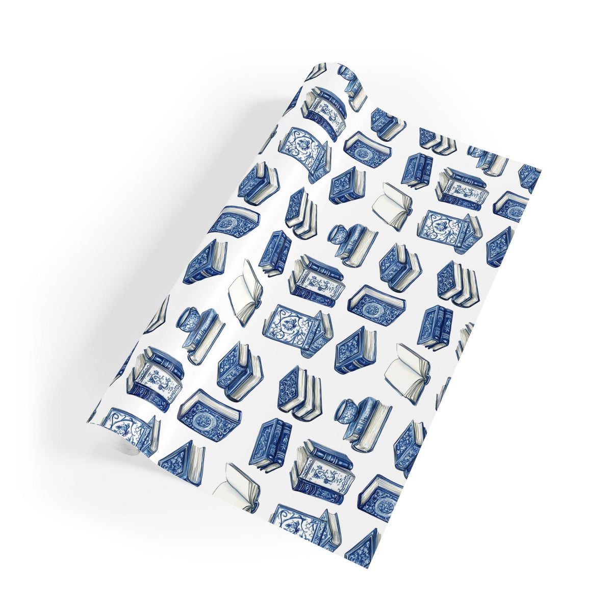 Blue Books Pattern Wrapping Paper, Recyclable Gift Wrap