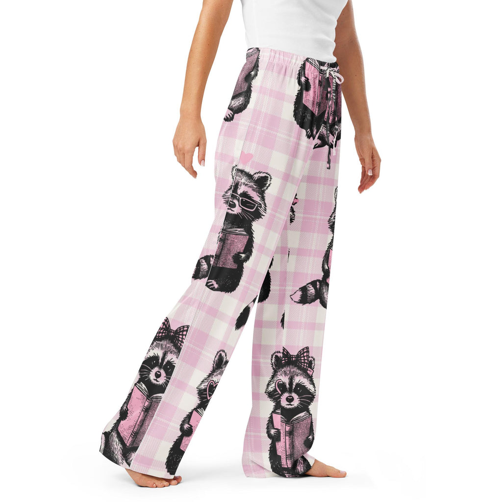 Reading Raccoon Satin Pajama Pants | Women's Sleepwear