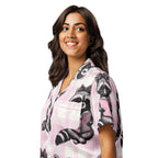 Reading Raccoons Women’s Satin Short Sleeve Pyjama Top