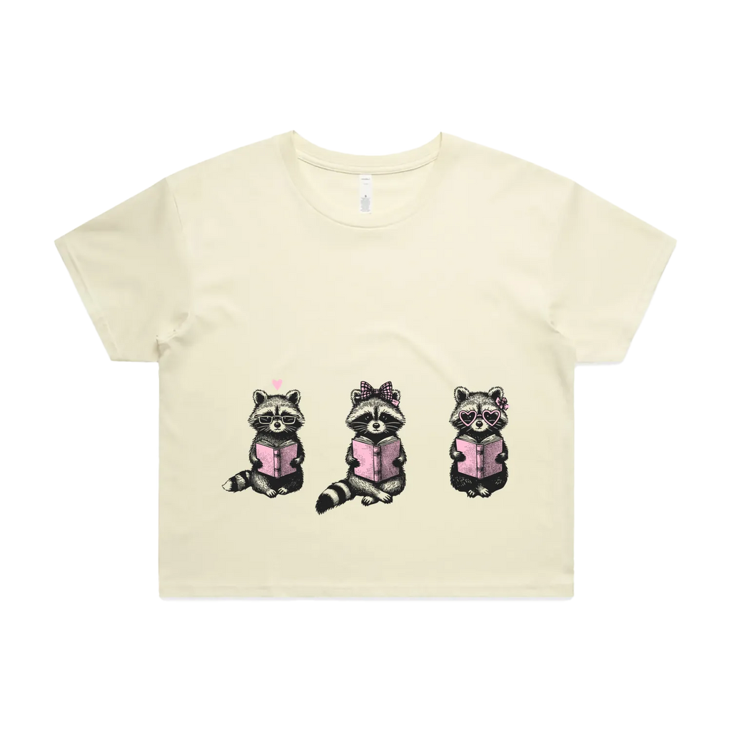 Reading Raccoons | Crop Tee