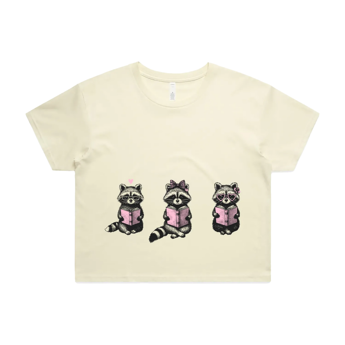 Reading Raccoons | Crop Tee