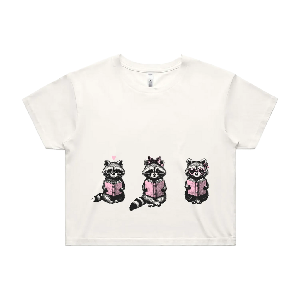Reading Raccoons | Crop Tee