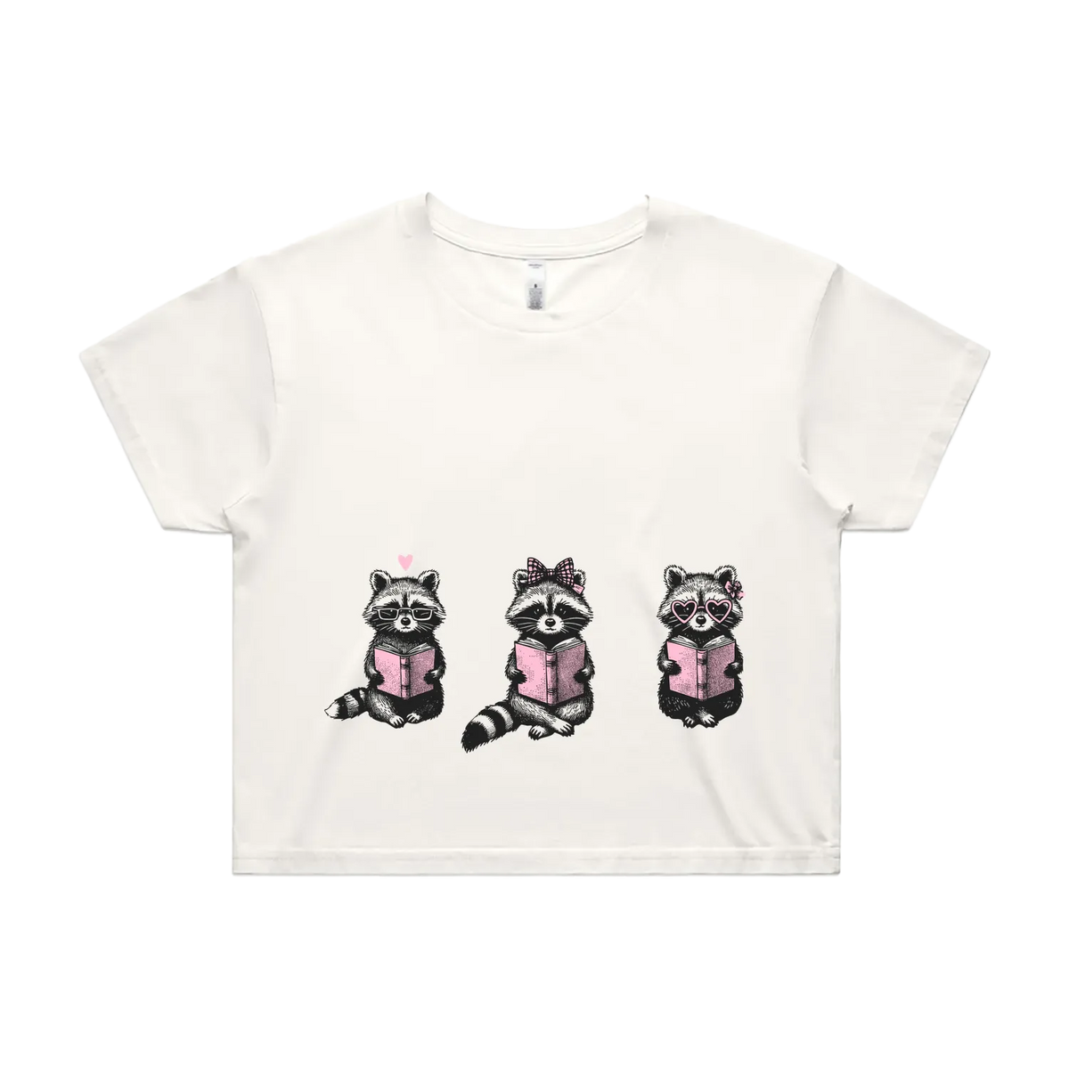 Reading Raccoons | Crop Tee