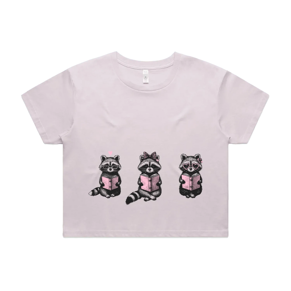 Reading Raccoons | Crop Tee