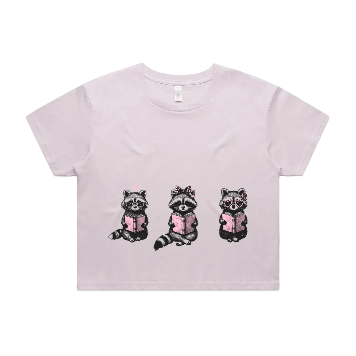 Reading Raccoons | Crop Tee