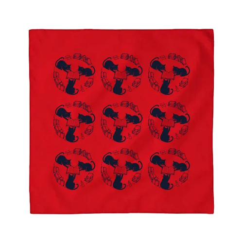 Red front flat lay