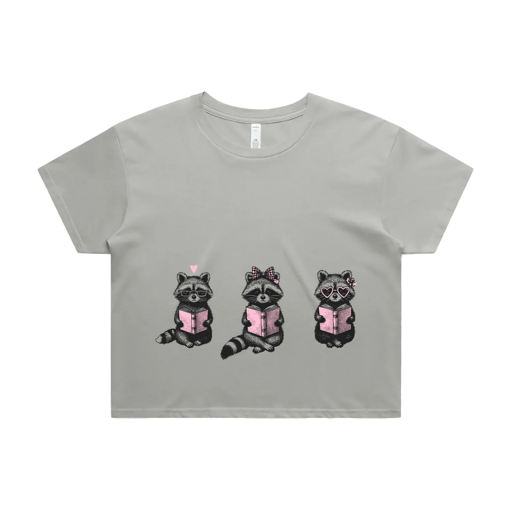 Reading Raccoons | Crop Tee