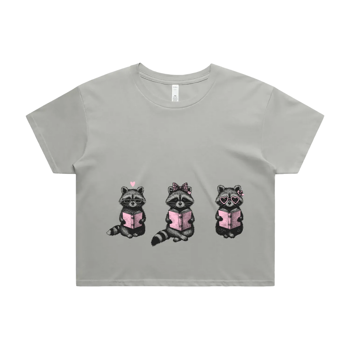Reading Raccoons | Crop Tee