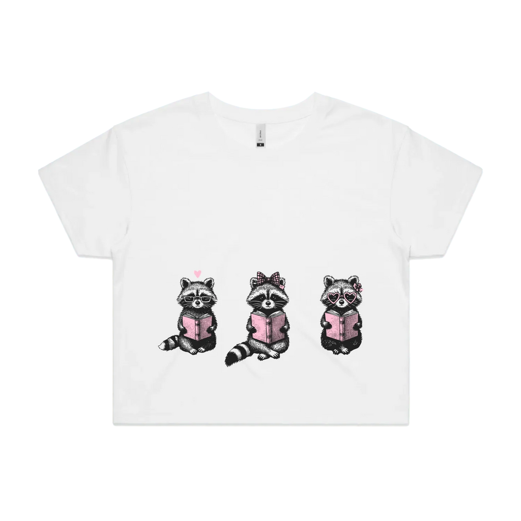 Reading Raccoons | Crop Tee