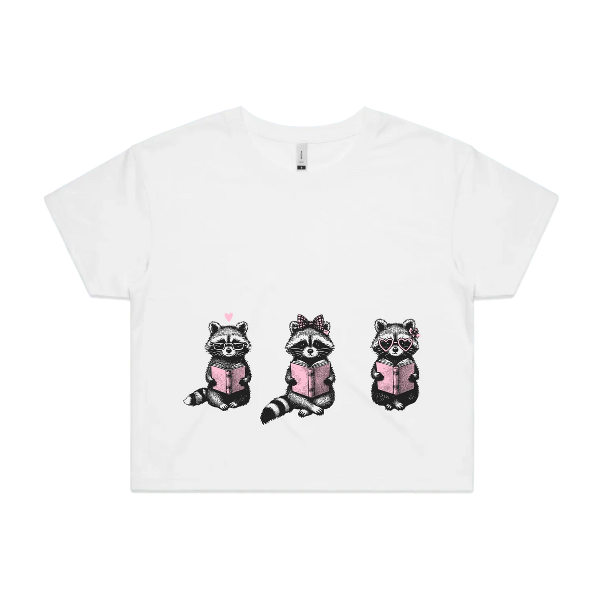 Reading Raccoons | Crop Tee