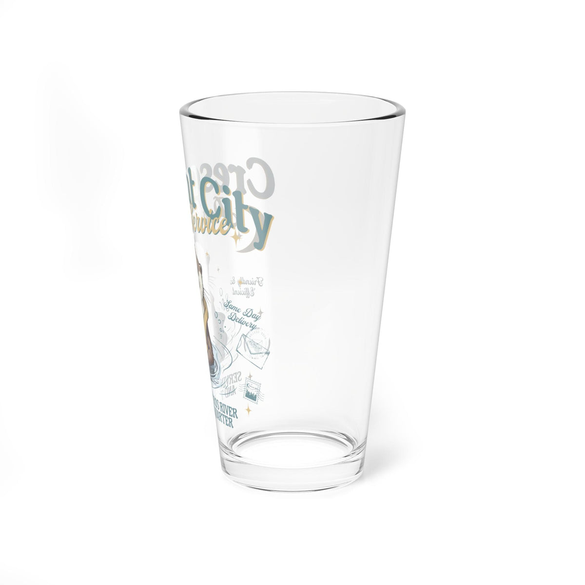 Crescent City Otter Mail Drinking Glass | 16oz Bookish Illustrated Tumbler