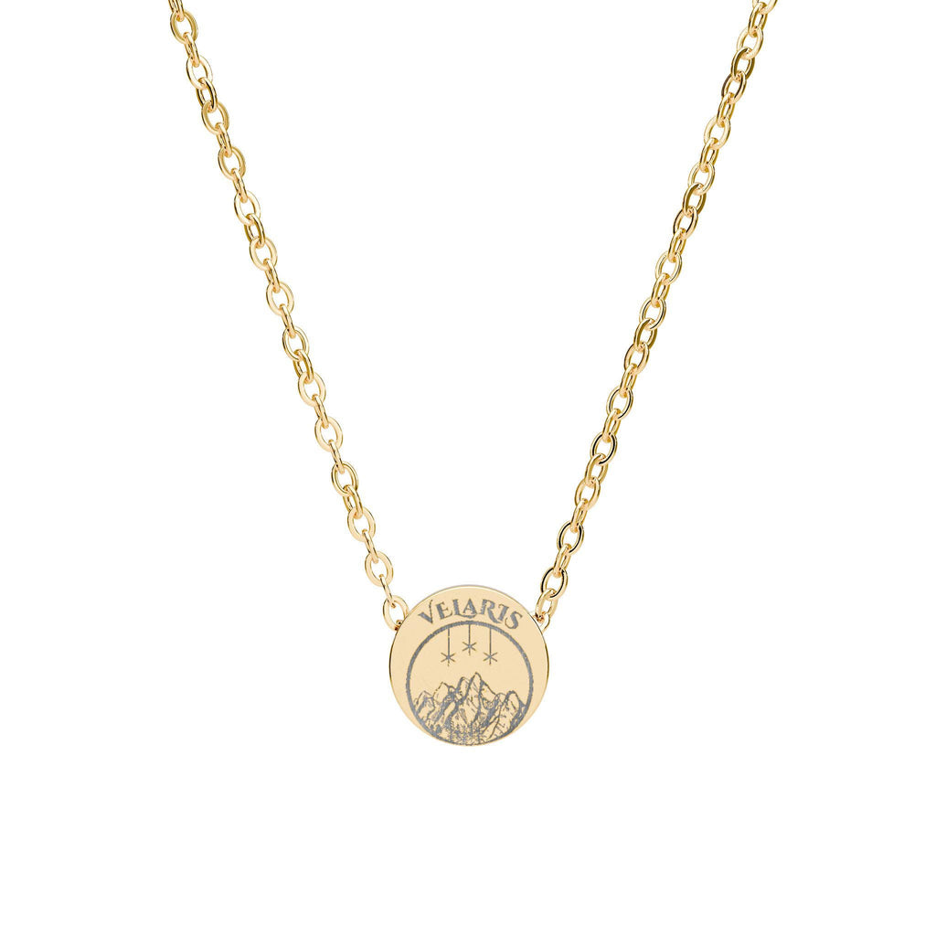 Engraved Velaris Emblem Mini Circle Necklace ACOTAR