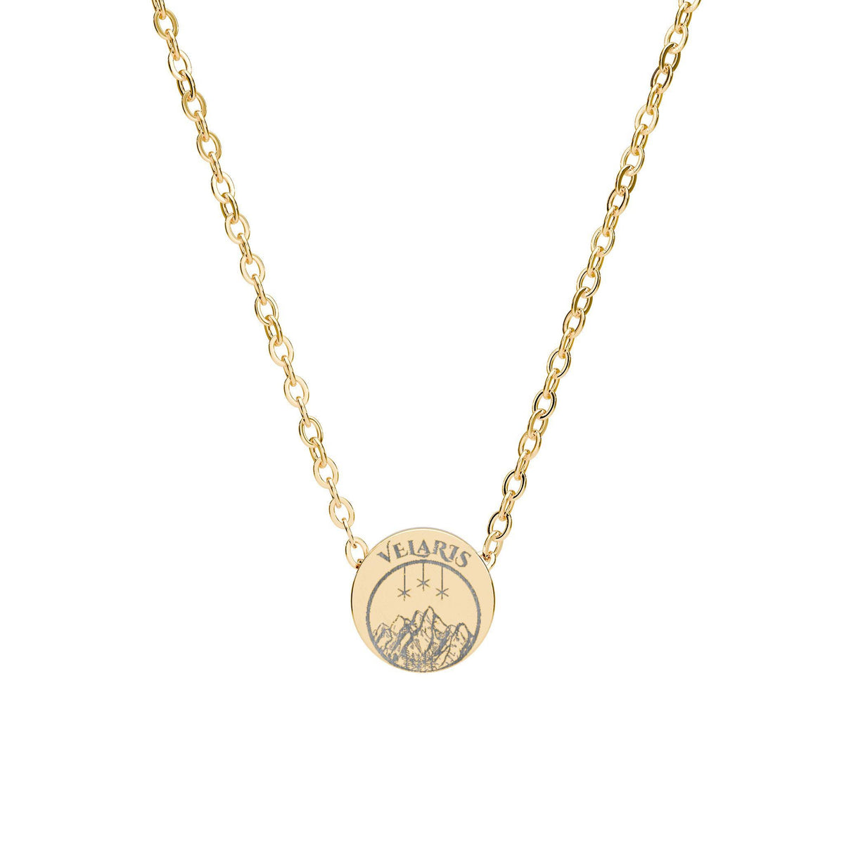 Engraved Velaris Emblem Mini Circle Necklace ACOTAR