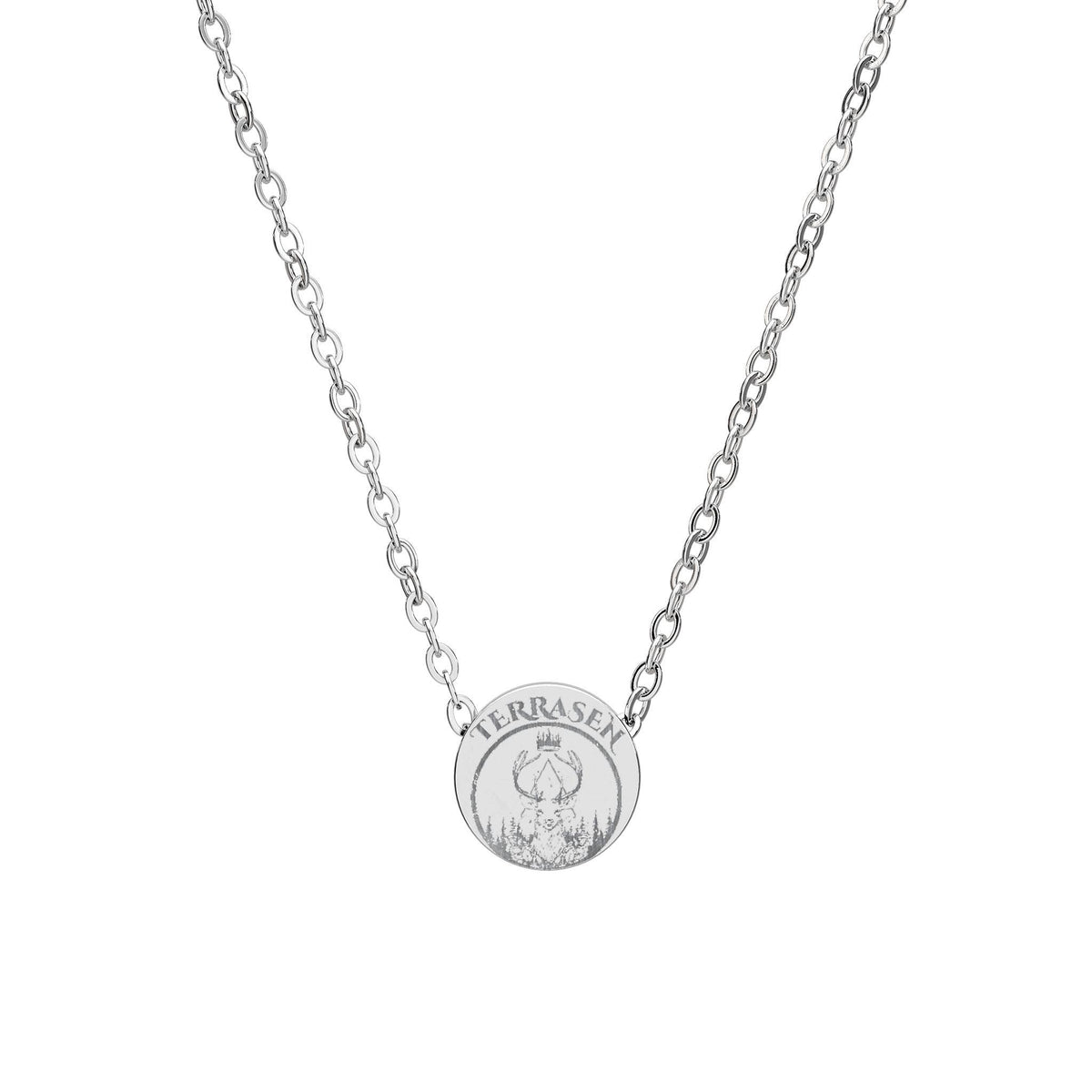 Engraved Terrasen Emblem Mini Circle Necklace Throne Of Glass Inspired